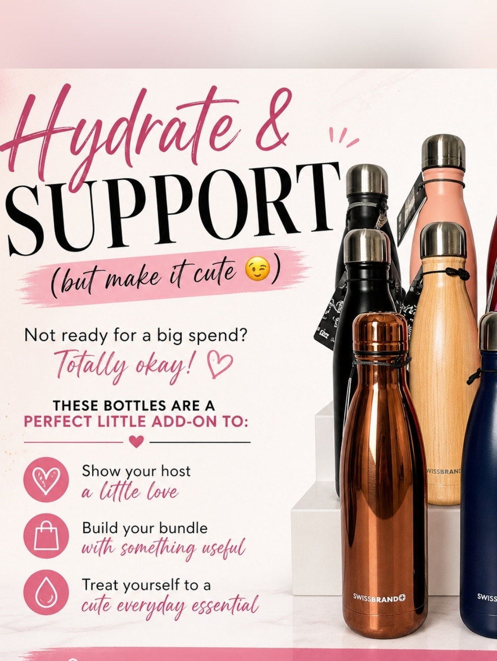 Host Support/Bundle Booster Stainless Steel Water Bottles💧 Practical Add-On